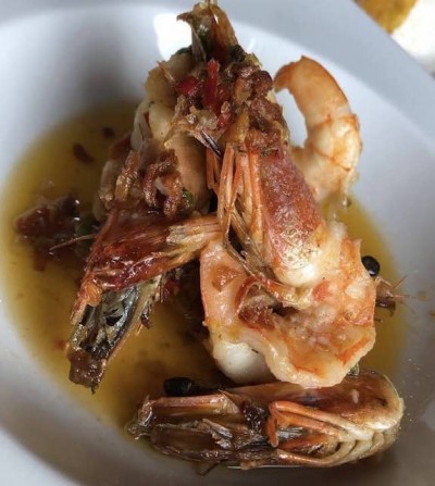 Ajillo de langostinos