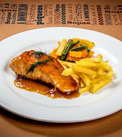 Salmón a la mostaza y miel